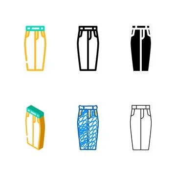 Variations cigarette pants clothes color icon vector Illustrazione stock