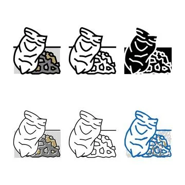 Variations construction debris removal color icon vector Stock Illustration