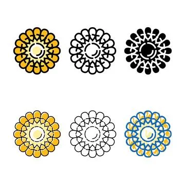 Variations corn cut cob yellow color icon vector Stock Illustration