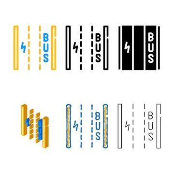 Variations dedicated lane for electric vehicles color icon vector Stock Illustration