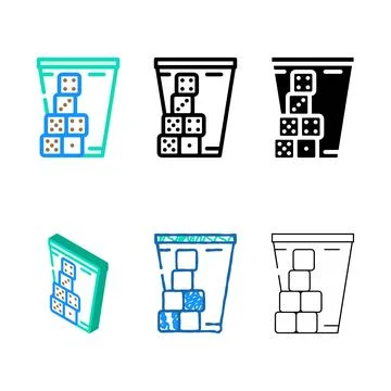 Variations dice game board table color icon vector Stockillustratie