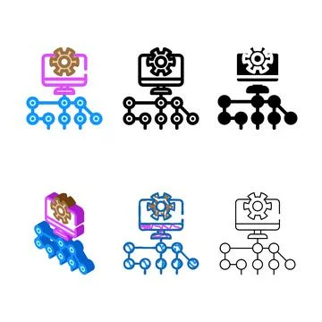 Variations digital product creation color icon vector Stock Illustration