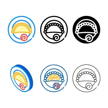 Variations empanadas, mexican fried patty color icon vector Illustrazione stock