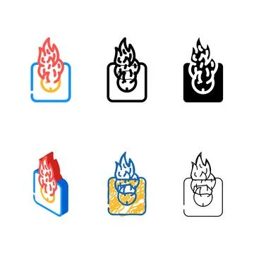 Variations on fire socket color icon vector Stock Illustration