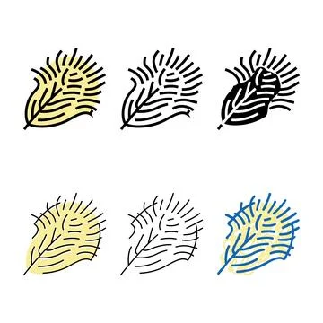 Variations fluffy feather soft color icon vector Stock Illustration