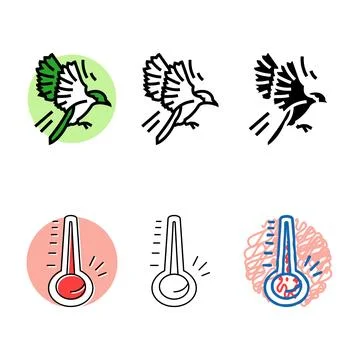 Variations flying bird progress color icon vector Stock Illustration