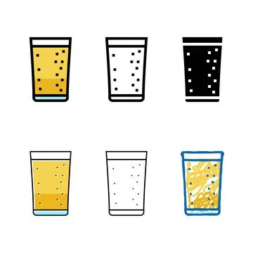 Variations fruit beverage drink color icon vector Stock Illustration