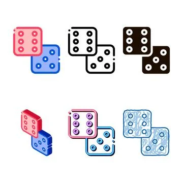 Variations game element glassies vector thin line sign icon Stock Illustration