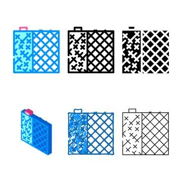 Variations grid building material color icon vector Stock Illustration