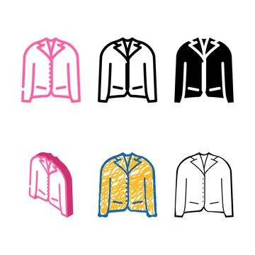 Variations jacket clothes color icon vector Stock Illustration