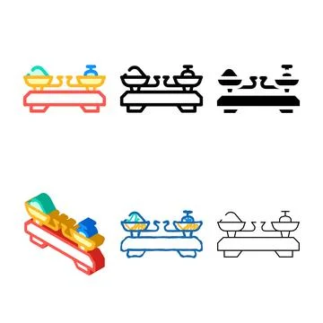 Variations kitchen scale color icon vector Stock Illustration