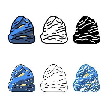 Variations lapis lazuli stone rock color icon vector 스톡 일러스트