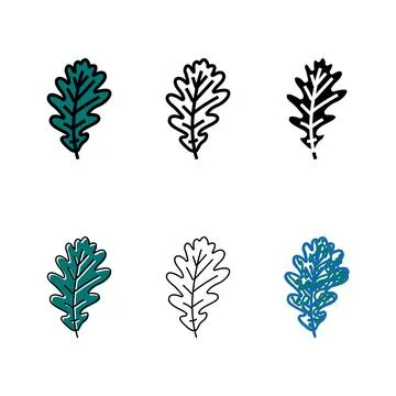 Variations oak tree leaf color icon vector Stock Illustration