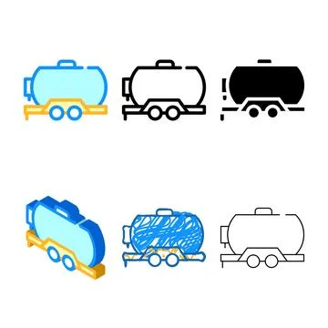 Variations oil trailer color icon vector isolated Stock Illustration