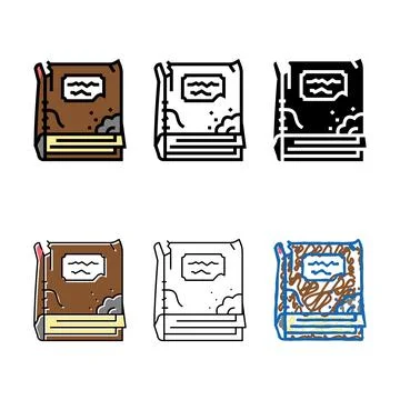 Variations old book color icon vector Stock Illustration