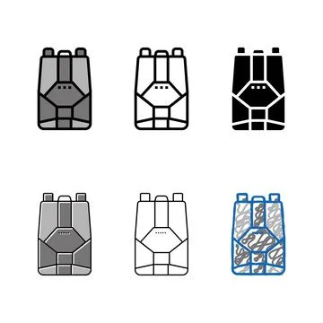 Variations parachute tool color icon vector 스톡 일러스트