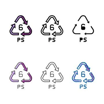 Variations ps plastic product marker color icon vector Stock Illustration