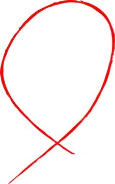 Variations of Red thin circles for handwritten scoring Stock Illustration