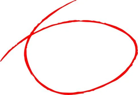 Variations of Red thin circles for handwritten scoring Stock Illustration