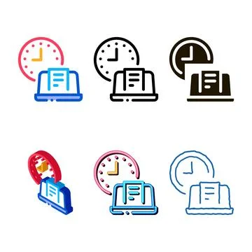 Variations report deadline icon vector outline Ilustración de archivo