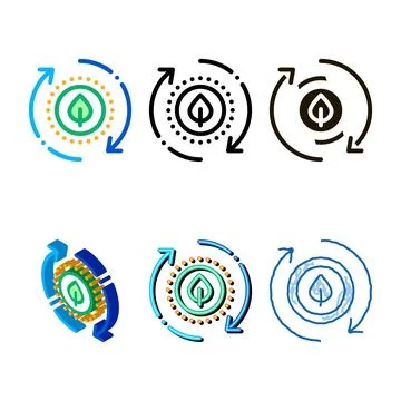 Variations restoration of nature icon vector outline Ilustración de archivo