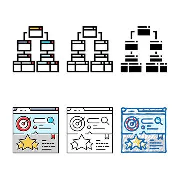 Variations silo structure seo color icon vector Stock Illustration