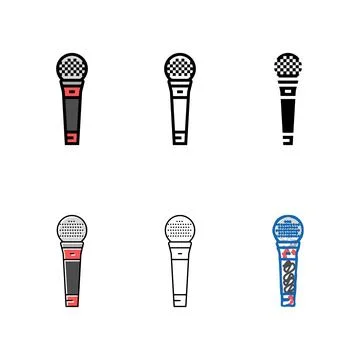 Variations speak mic microphone color icon vector Stock Illustration