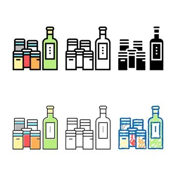 Variations spice containers color icon vector Stock Illustration