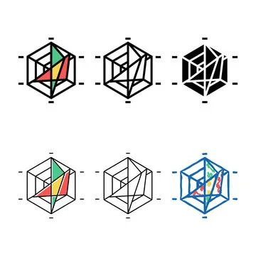 Variations spider chart color icon vector イラスト素材