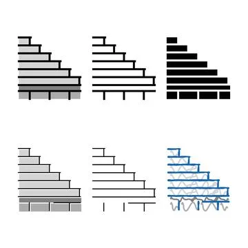 Variations stairs building structure color icon vector Ilustración de archivo