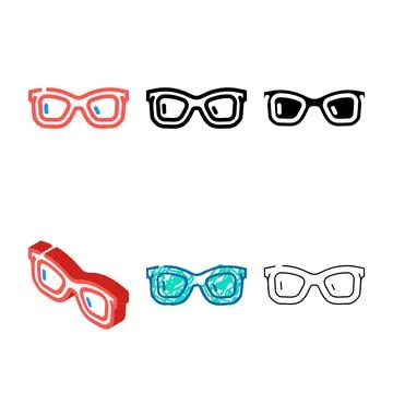 Variations stylish glasses frame color icon vector Stock Illustration
