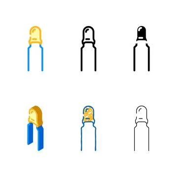 Variations tantalum capacitor electronic component color icon vector イラスト素材
