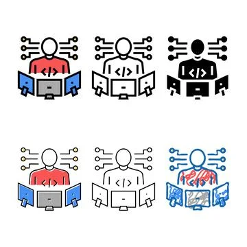 Variations technical expert color icon vector Stock Illustration
