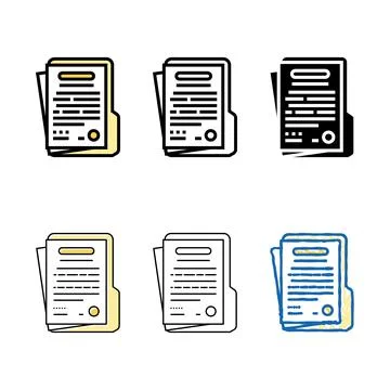 Variations terms condition paper document color icon vector Stock Illustration