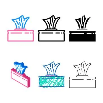 Variations tissue box color icon vector イラスト素材
