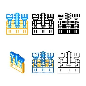 Variations tool set stylist color icon vector Stock Illustration