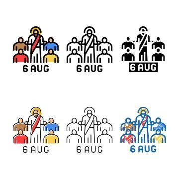 Variations transfiguration of jesus feast catholic holiday color icon vector Illustration