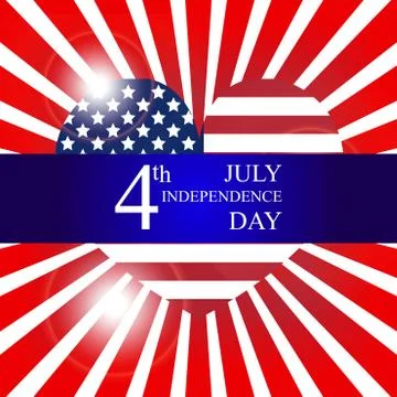 Variations with US flag. bright postcard to the US Independence Stock Illustration