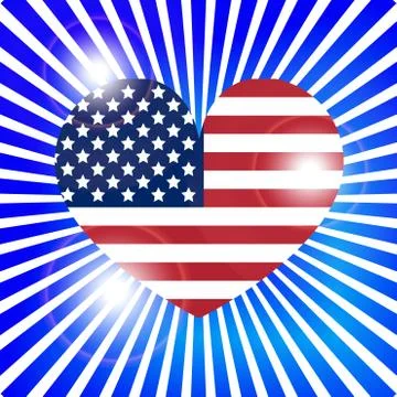 Variations with US flag. bright postcard to the US Independence Stock Illustration