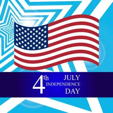 Variations with US flag. bright postcard to the US Independence Stock Illustration
