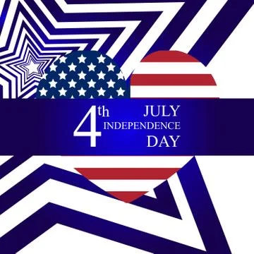 Variations with US flag. bright postcard to the US Independence Stock Illustration