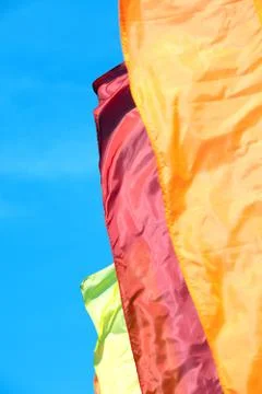 Varicolored flags Stock Photos