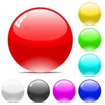 Varicolored vector balls isolated on white background. Stock Illustration