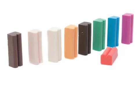 Varicoloured columns plasticine Stock Photos
