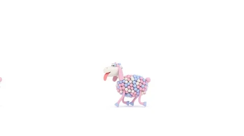 Varicoloured sheep run Vídeo Stock 42448989