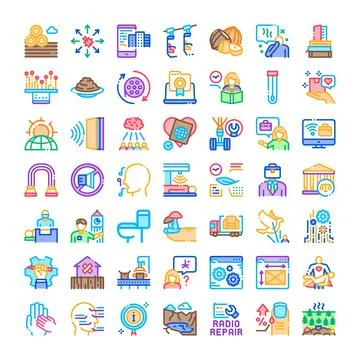 Varied collection of abstract interface pictograms Illustrazione stock
