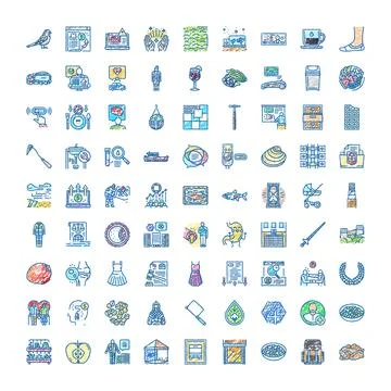 Varied hand drawn icon set for diverse concepts Stock Illustration