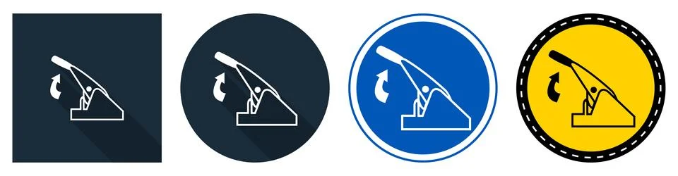 Varied Mouse Trap Icons in Flat Design with Different Backgrounds and Colors Stock Illustration
