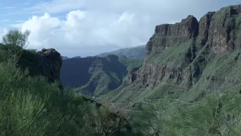 Varied Outdoor Environment With Rugged Cliffs And Curving Trails Encourages Stock-Footage 328047277
