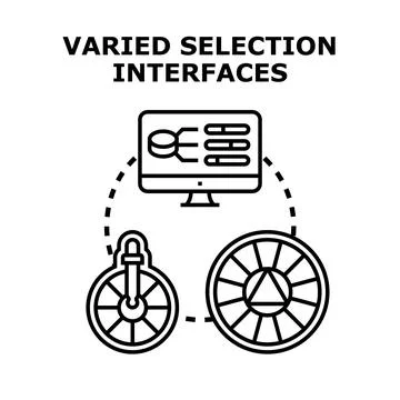 Varied selection interfaces and user experience concept Stock Illustration